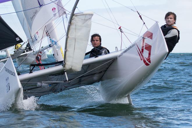 SA’s Alexander Blacker and Alexander Bath, who are currently in ninth place. - Pinkster Gin 2017 F18 Australian Championship ©  Alex McKinnon Photography http://www.alexmckinnonphotography.com